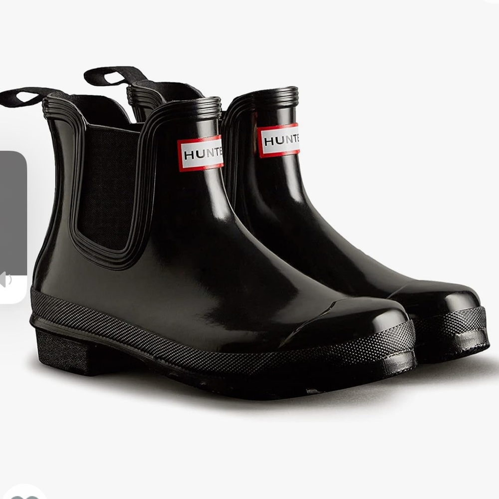 Hunter Black Waterproof Chelsea Ankle Boots Sz 9